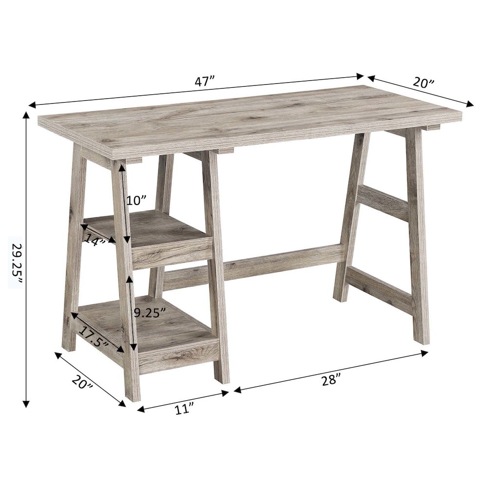 Designs2Go Trestle Desk with Shelves. Picture 4