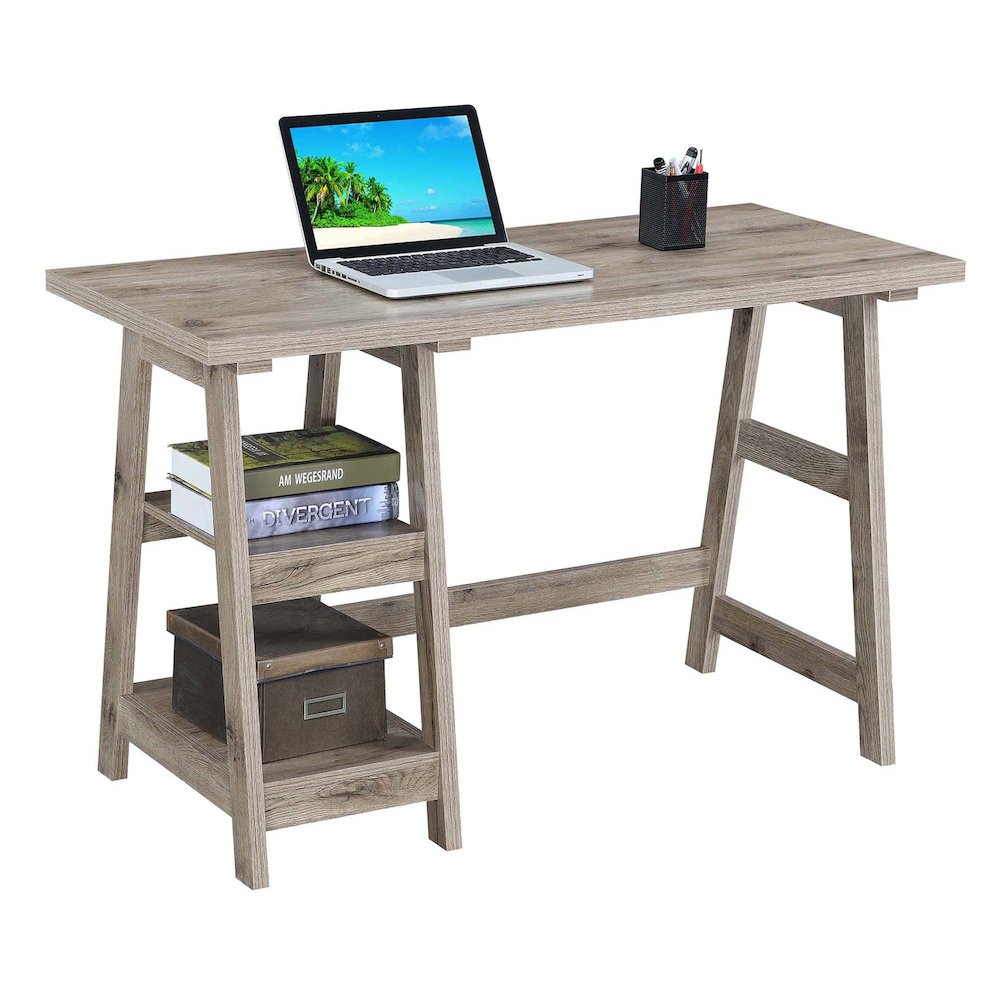 Designs2Go Trestle Desk with Shelves. Picture 3