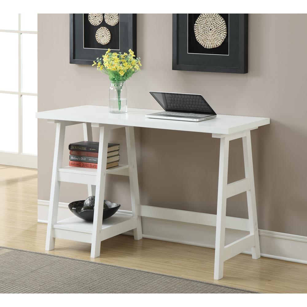 Designs2Go Trestle Desk with Shelves. Picture 1