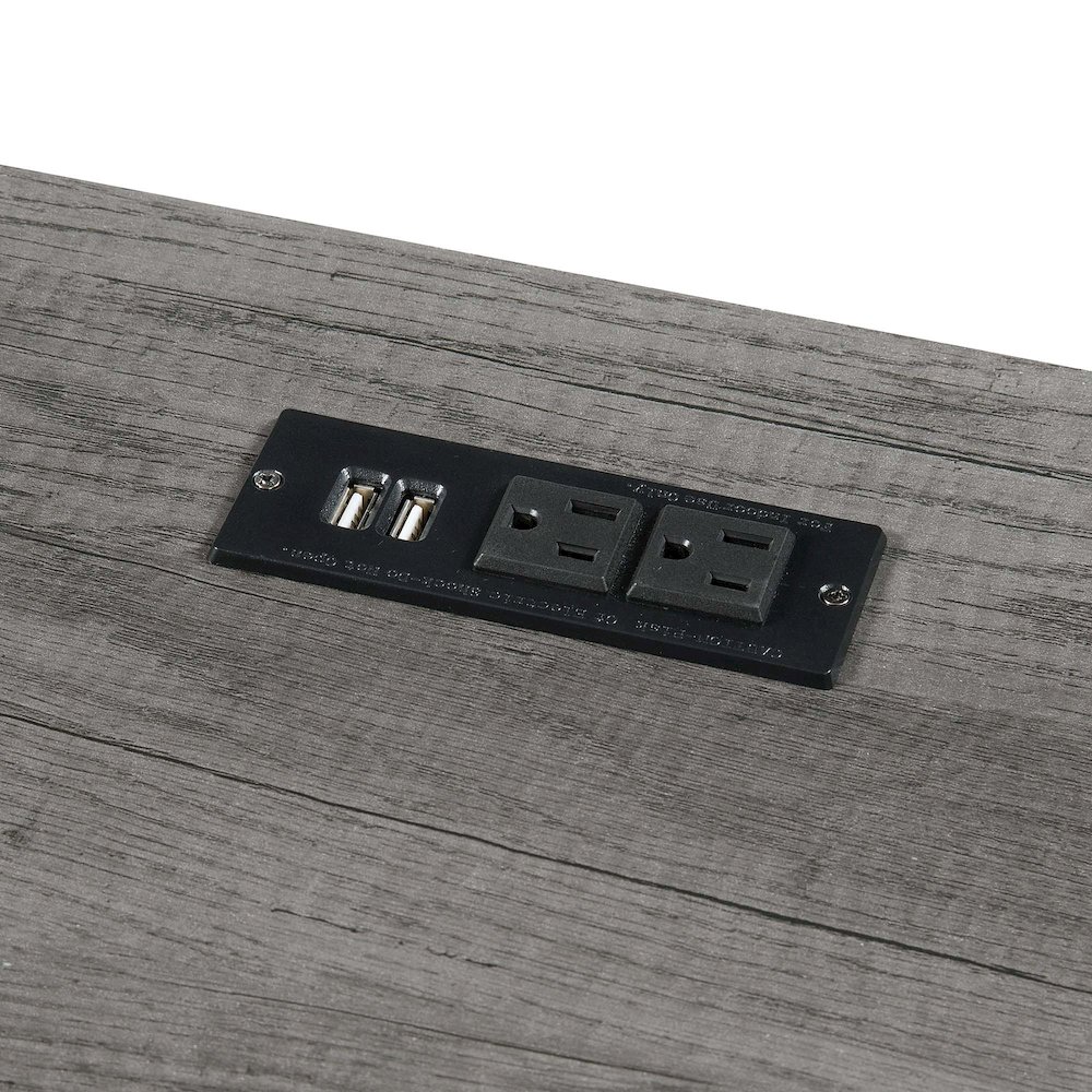 Designs2Go Trestle Desk with Charging Station, Charcoal Gray. Picture 5
