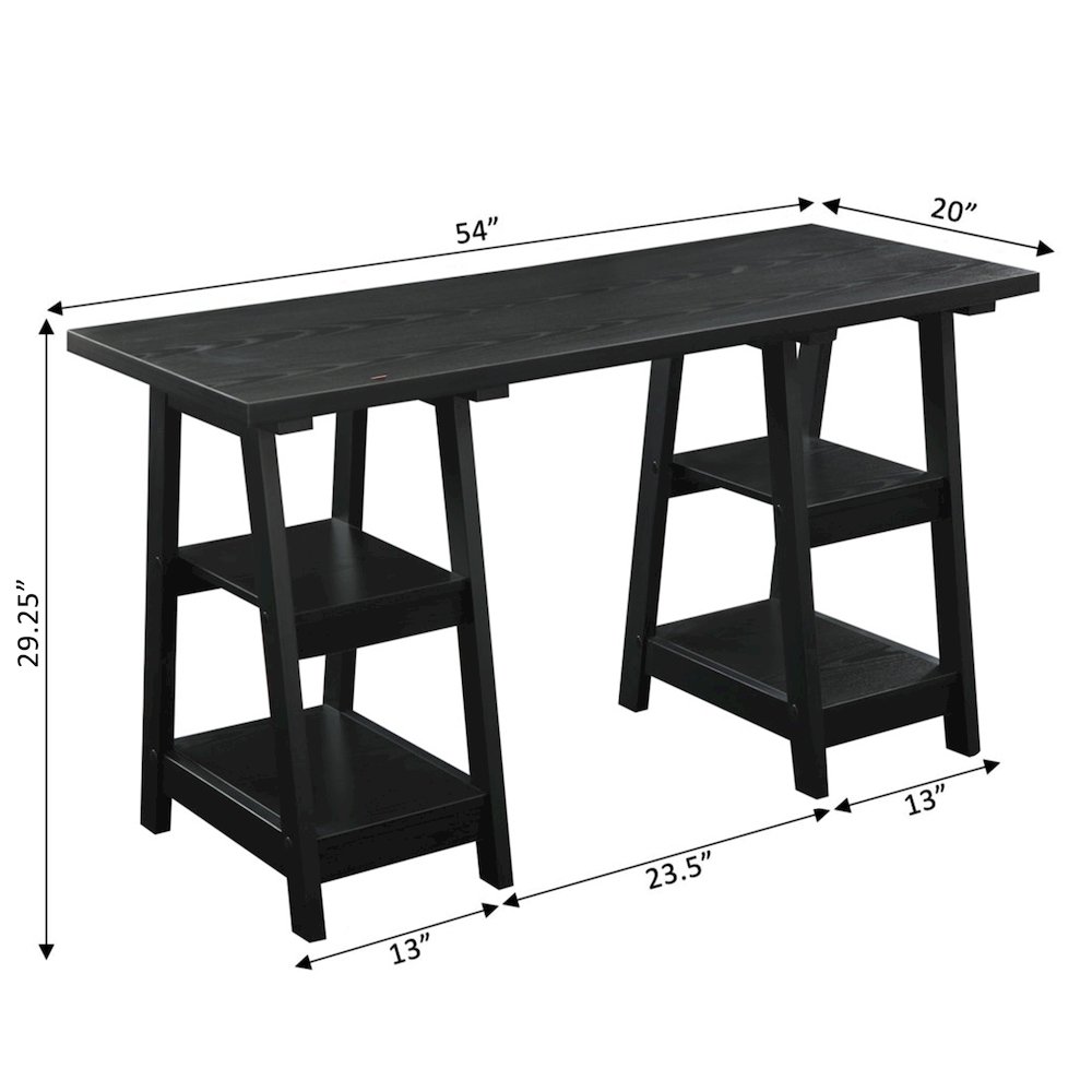 Designs2Go Double Trestle Desk with Shelves. Picture 4