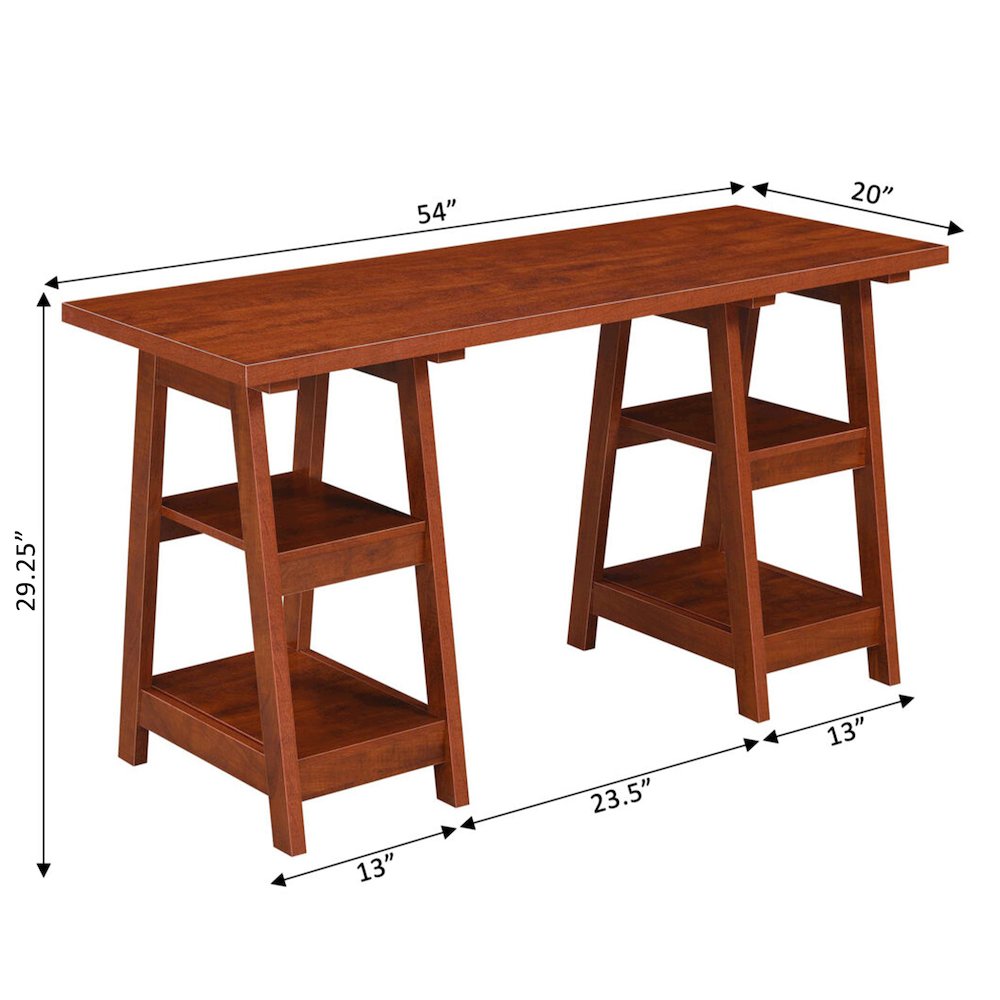 Designs2Go Double Trestle Desk with Shelves. Picture 5
