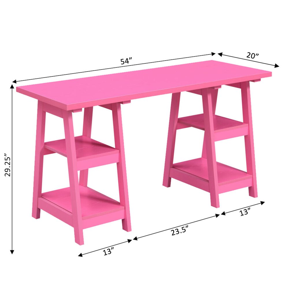 Designs2Go Double Trestle Desk with Shelves. Picture 5