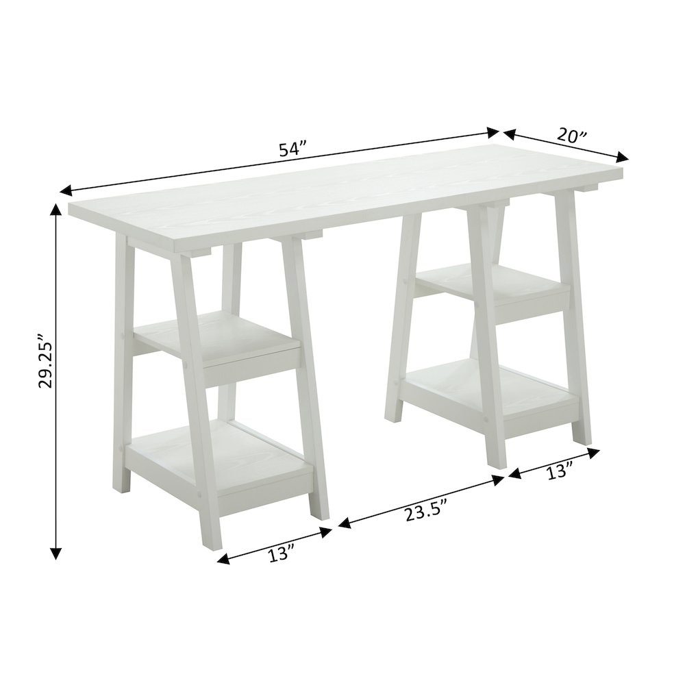 Designs2Go Double Trestle Desk with Shelves. Picture 4