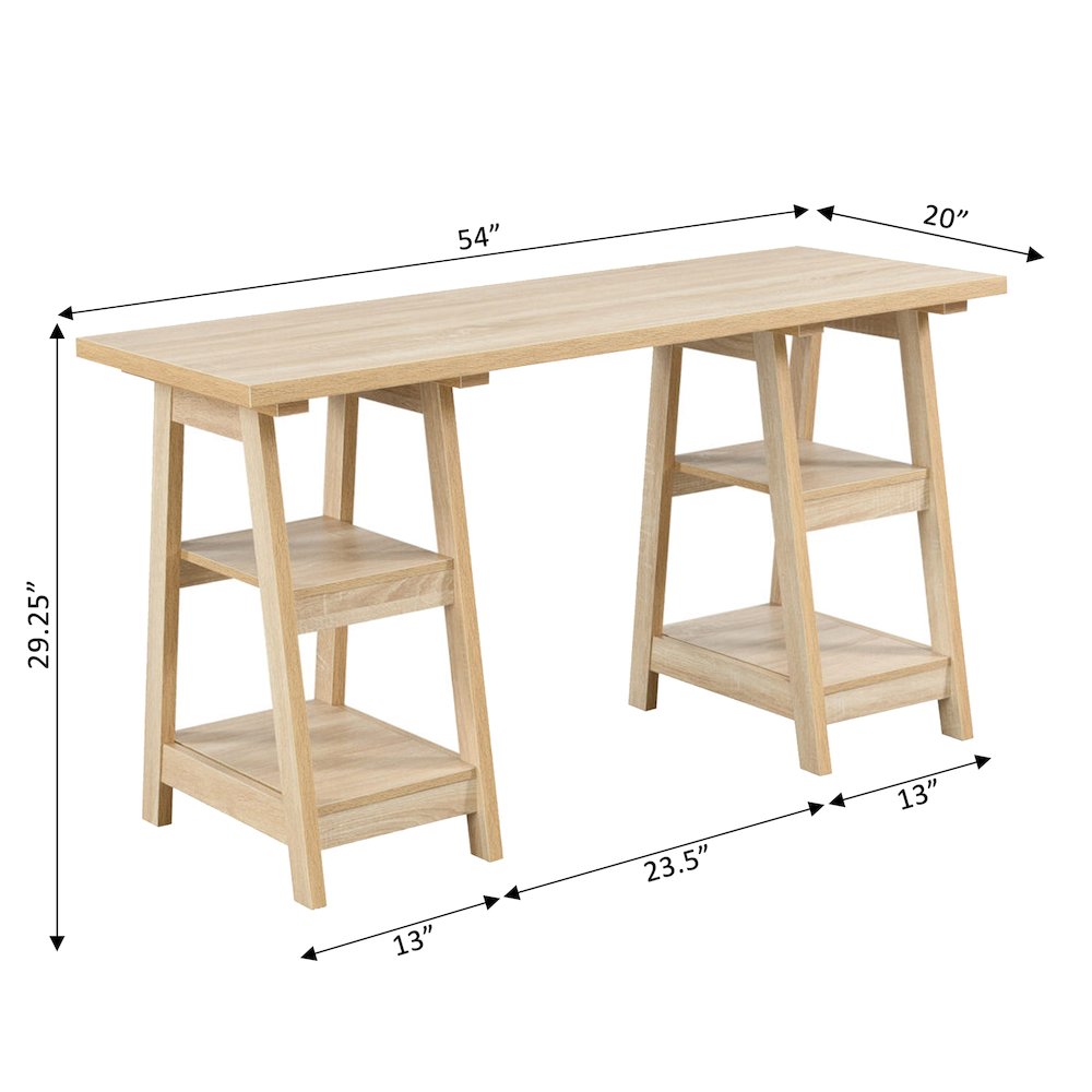 Designs2Go Double Trestle Desk with Shelves. Picture 5