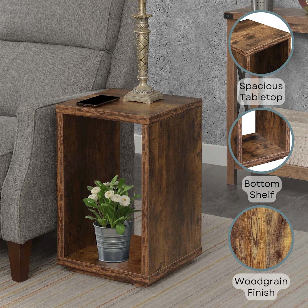 Northfield Admiral End Table with Shelf, Barnwood. Picture 4