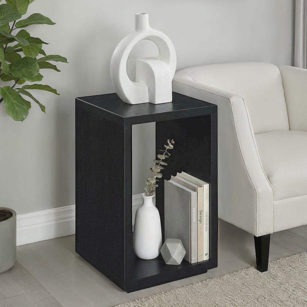 Northfield Admiral End Table with Shelf, Black. Picture 2