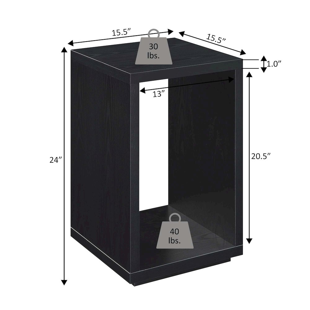 Northfield Admiral End Table with Shelf, Black. Picture 5