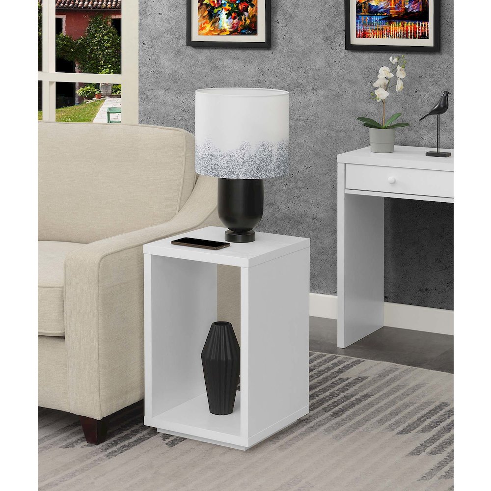 Northfield Admiral End Table with Shelf, White. Picture 2