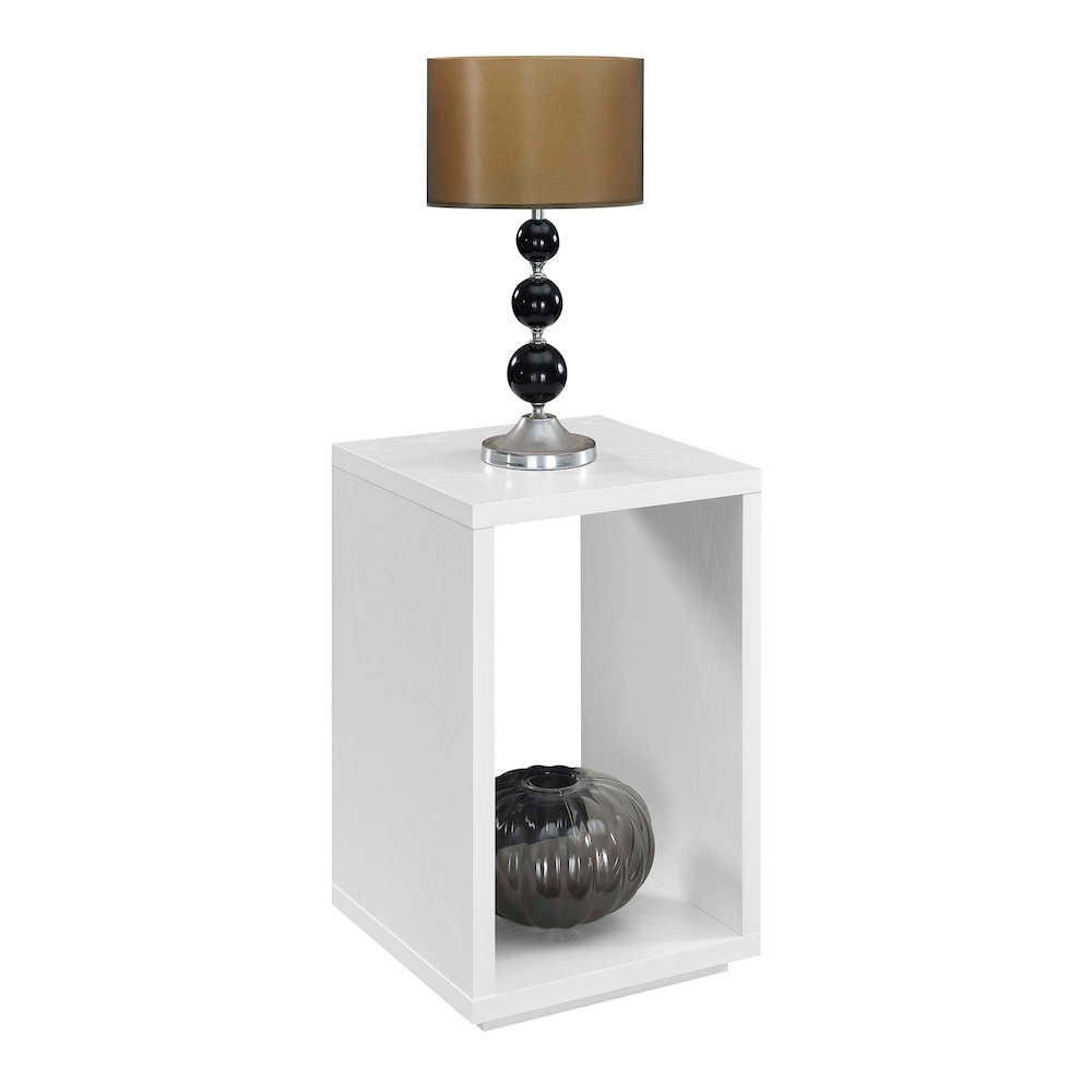 Northfield Admiral End Table with Shelf, White. Picture 3