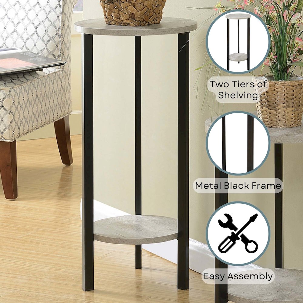 Graystone 31 inch 2 Tier Plant Stand. Picture 4