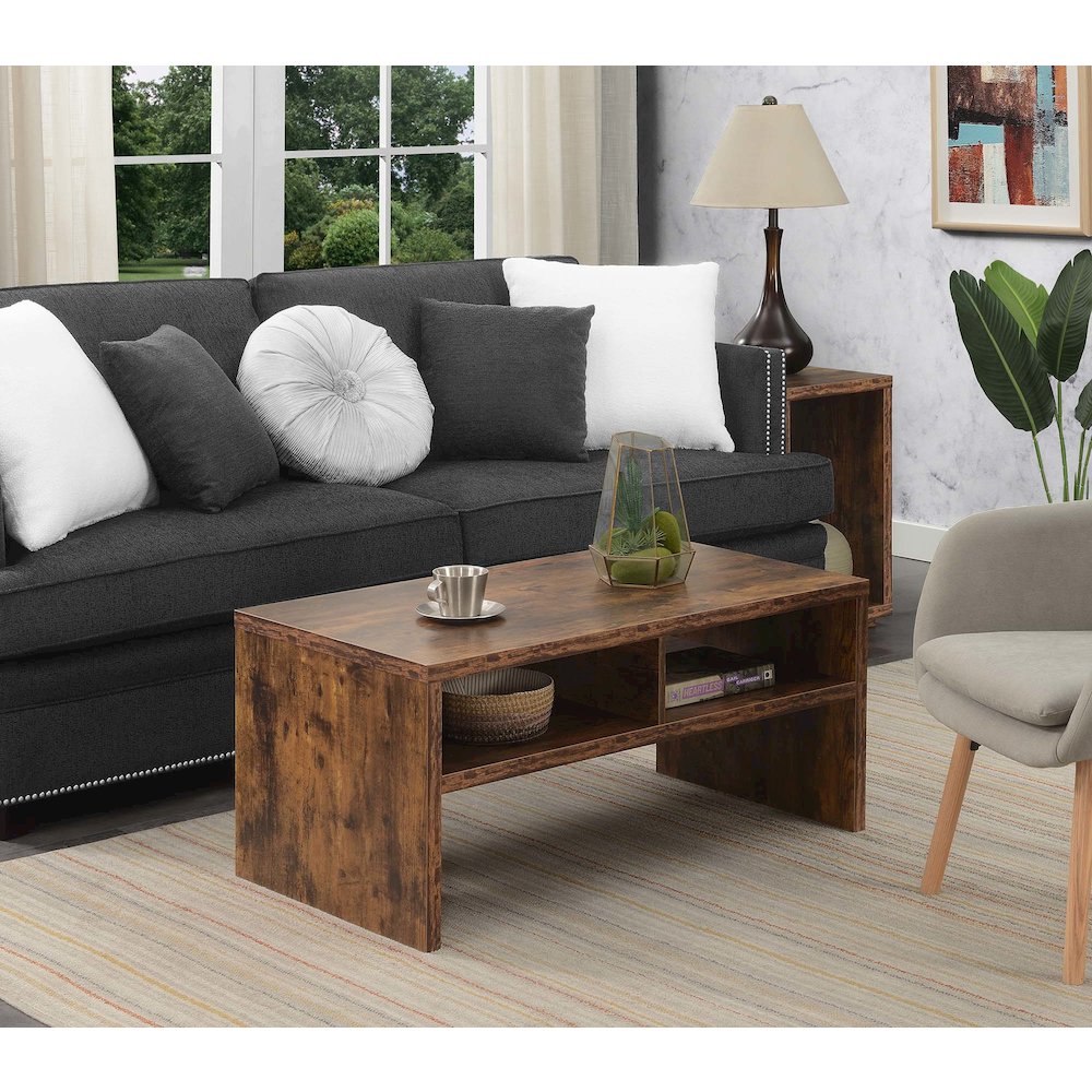 Northfield Admiral Deluxe Coffee Table with Shelves, Barnwood. Picture 2
