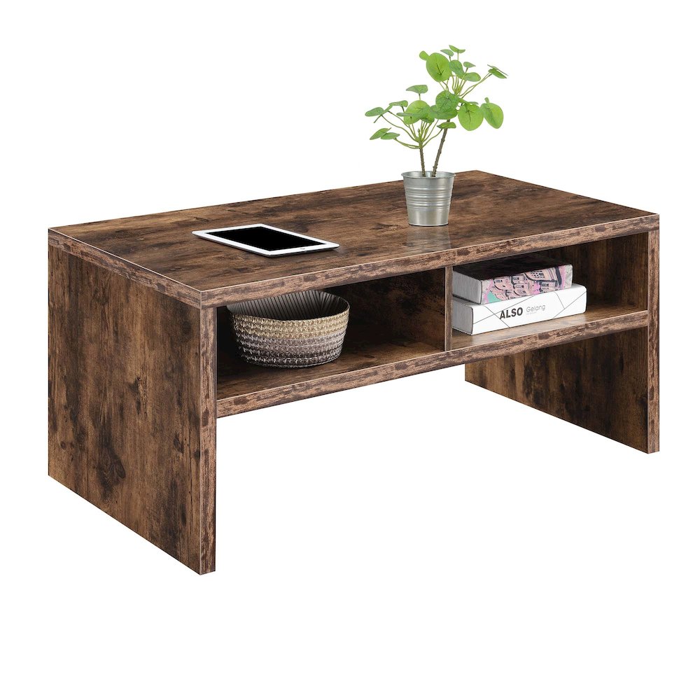 Northfield Admiral Deluxe Coffee Table with Shelves, Barnwood. Picture 3