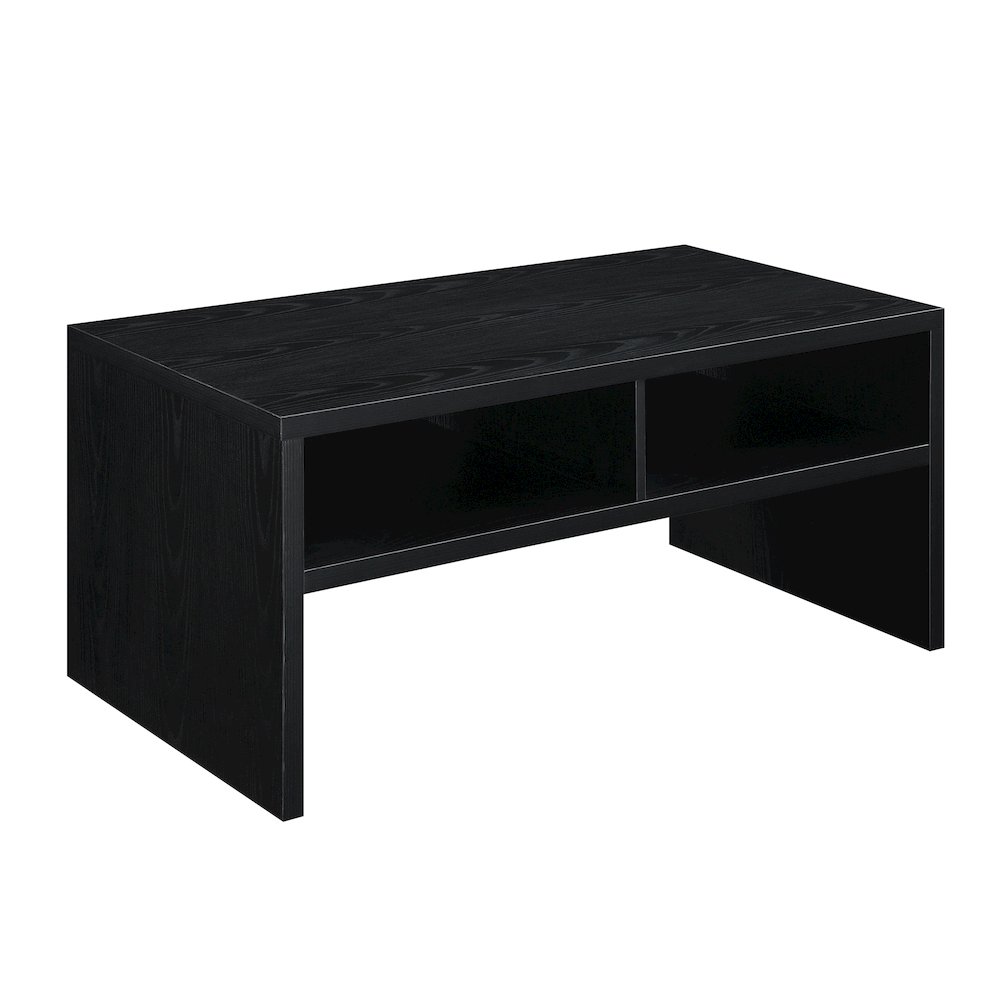 Northfield Admiral Deluxe Coffee Table with Shelves, Black. Picture 1