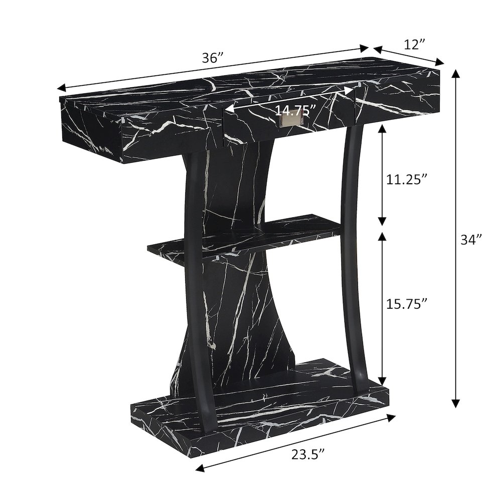 Newport 1 Drawer Harri Console Table with Shelves. Picture 5