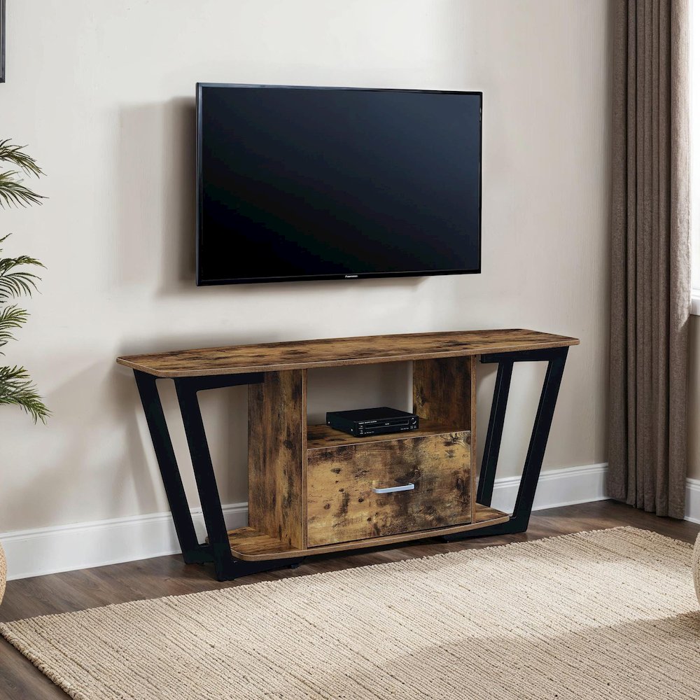 Graystone 1 Drawer TV Stand with Shelves for TVs up to 65 Inches. Picture 3