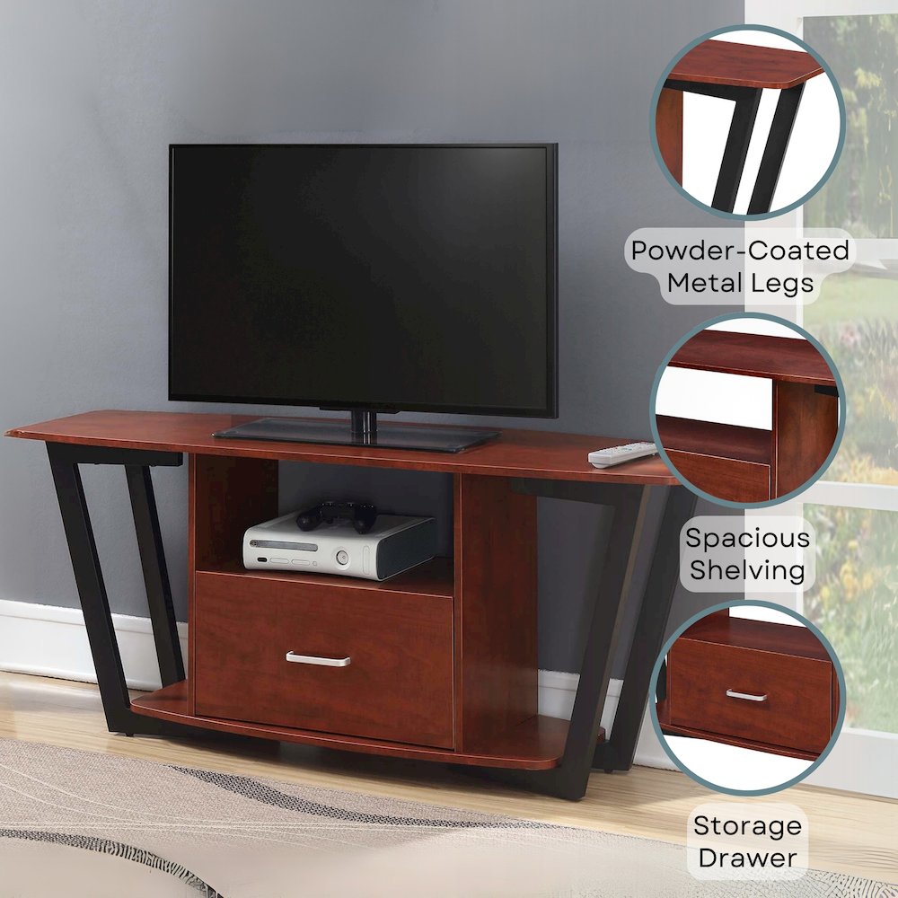 Graystone 1 Drawer TV Stand with Shelves for TVs up to 65 Inches. Picture 4