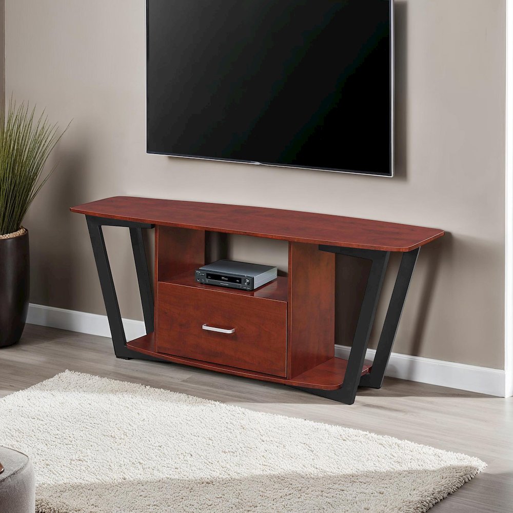 Graystone 1 Drawer TV Stand with Shelves for TVs up to 65 Inches. Picture 3