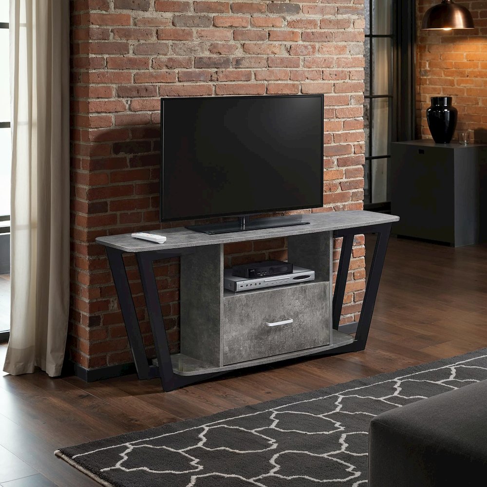 Graystone 1 Drawer TV Stand with Shelves for TVs up to 65 Inches. Picture 3