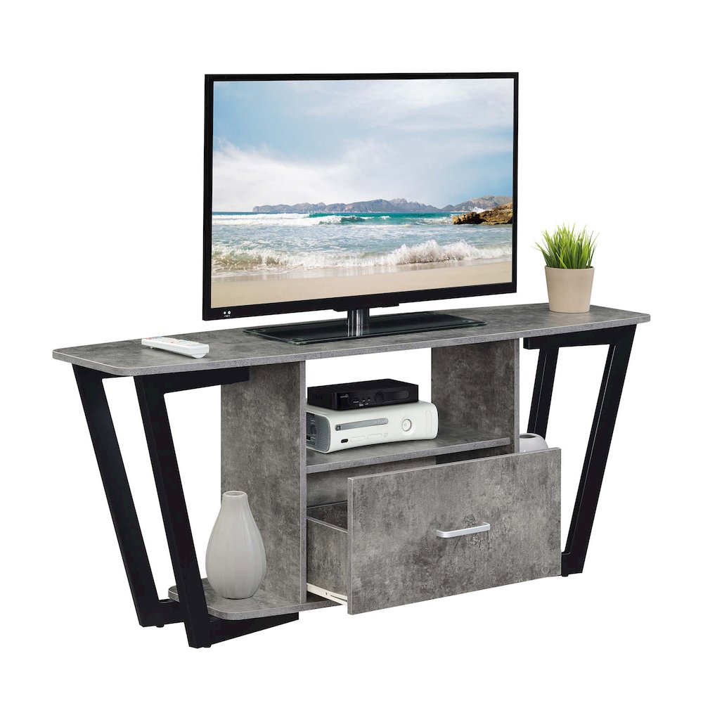 Graystone 1 Drawer TV Stand with Shelves for TVs up to 65 Inches. Picture 2