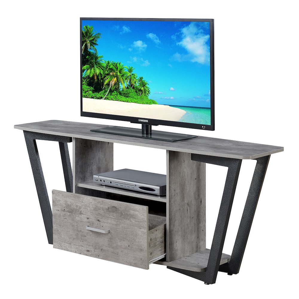 Graystone 1 Drawer TV Stand with Shelves for TVs up to 65 Inches. Picture 2