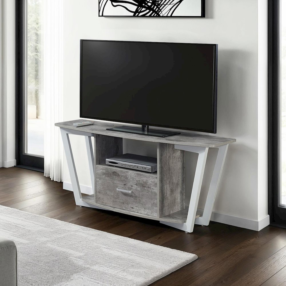 Graystone 1 Drawer TV Stand with Shelves for TVs up to 65 Inches. Picture 3