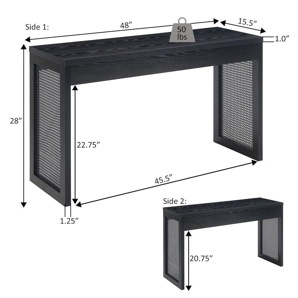 Northfield Weave Hall Console Table/Desk. Picture 4
