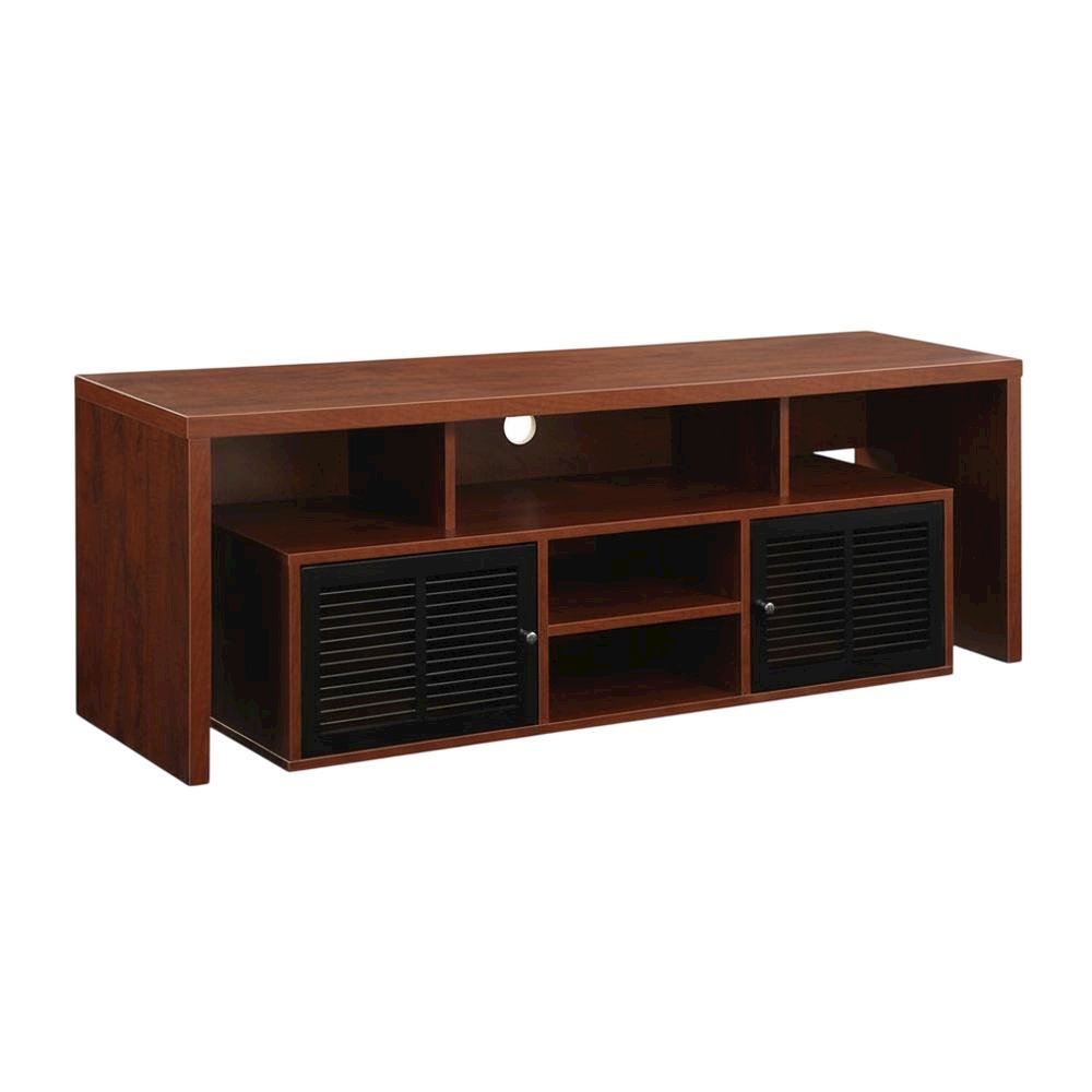 Cherry wood TV stand with melamine veneer and ample storage space. Picture 1
