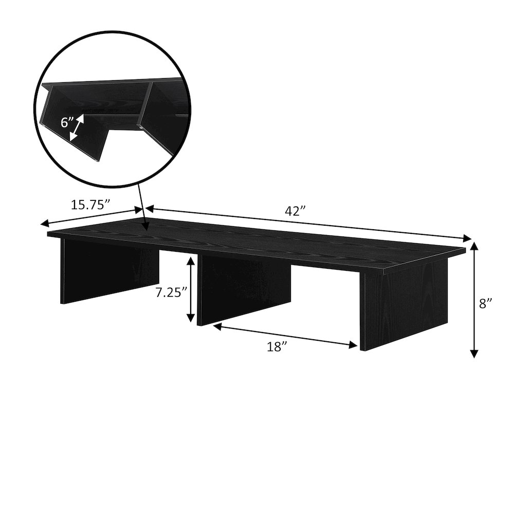 Designs2Go TV/Monitor Riser for TVs up to 46 Inches Black. Picture 5