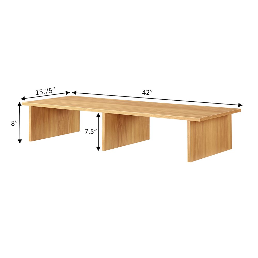Designs2Go TV/Monitor Riser for TVs up to 46 Inches Light Oak. Picture 5