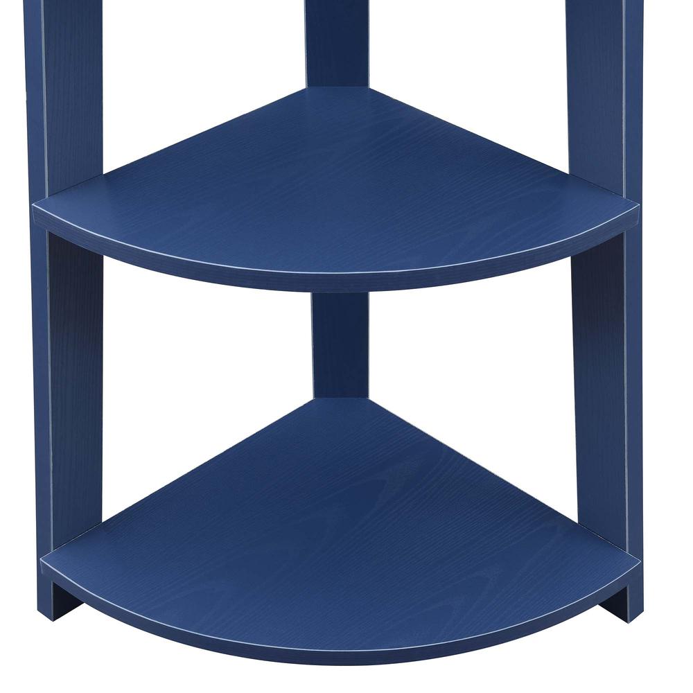 Newport 5 Tier Corner Bookshelf Cobalt Blue. Picture 3