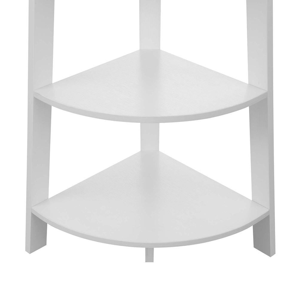 Newport 5 Tier Wide Corner Bookcase, White. Picture 3