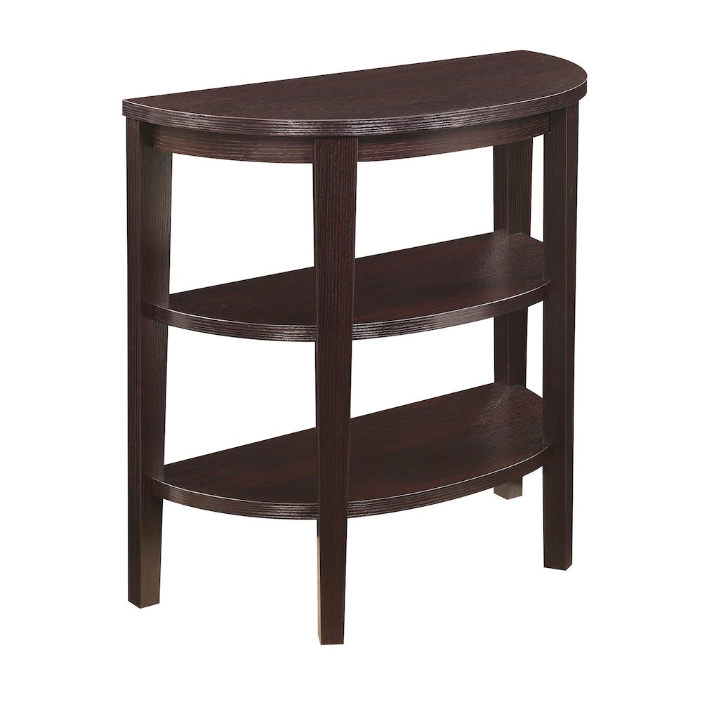 Newport Half-Circle Console Table with Shelves. Picture 1