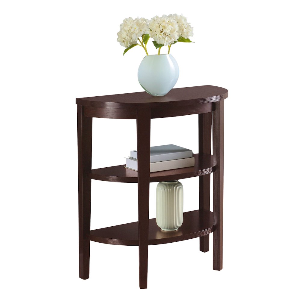 Newport Half-Circle Console Table with Shelves. Picture 2