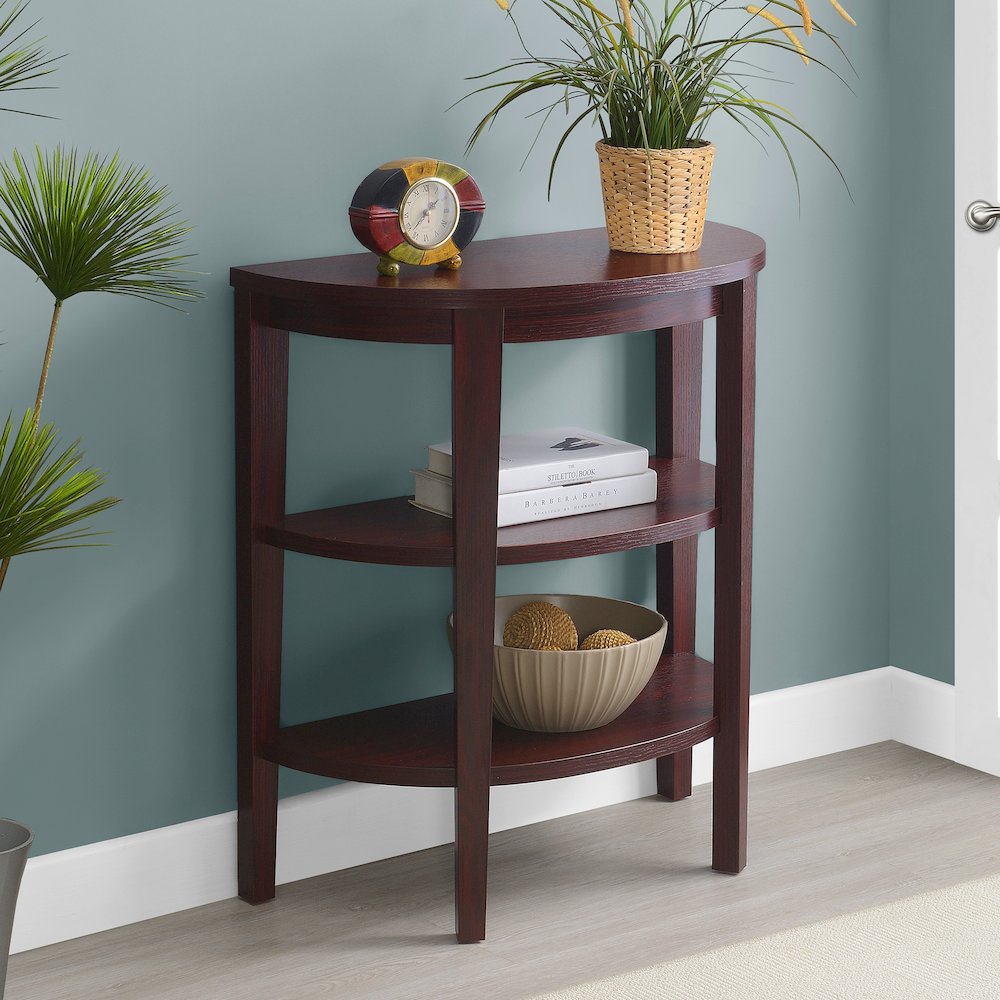Newport Half-Circle Console Table with Shelves. Picture 3