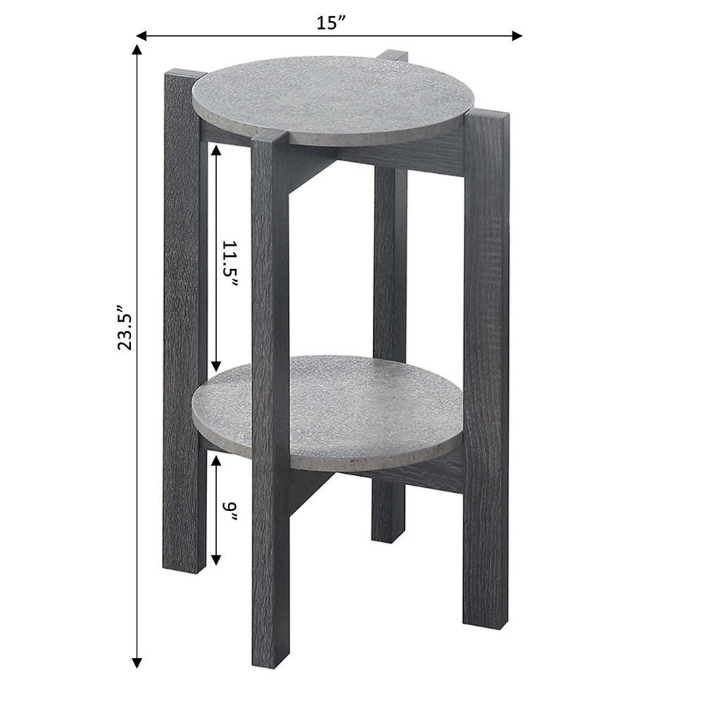 Newport Medium 2 Tier Plant Stand Faux Cement/Weathered Gray. Picture 5