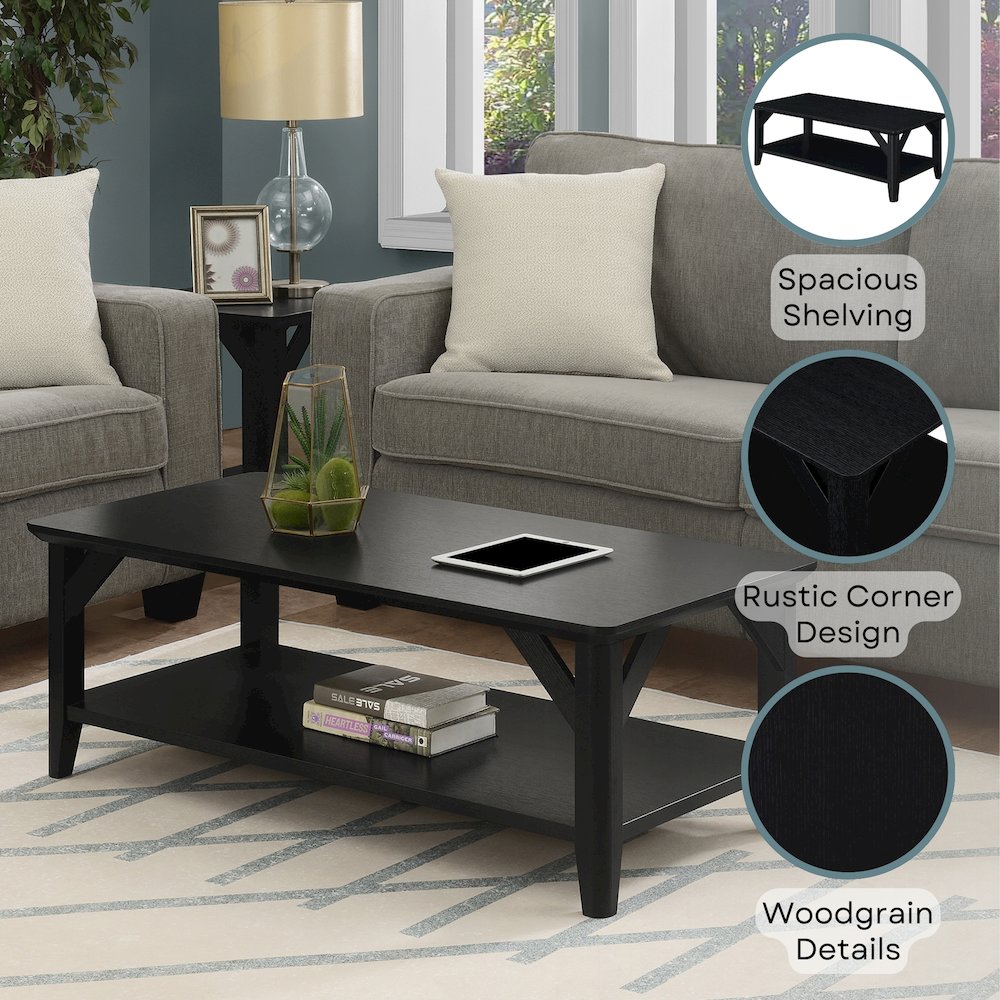 Winston Coffee Table with Shelf. Picture 4