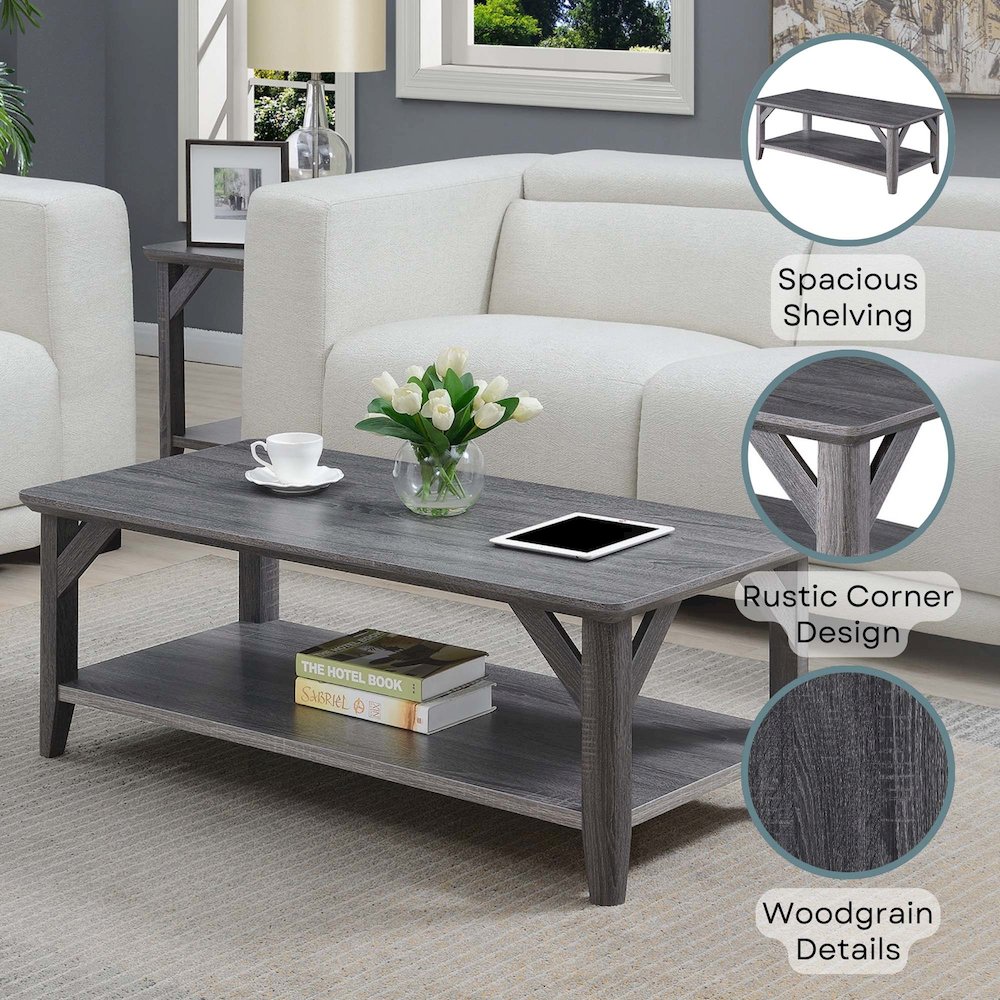 Winston Coffee Table with Shelf. Picture 4