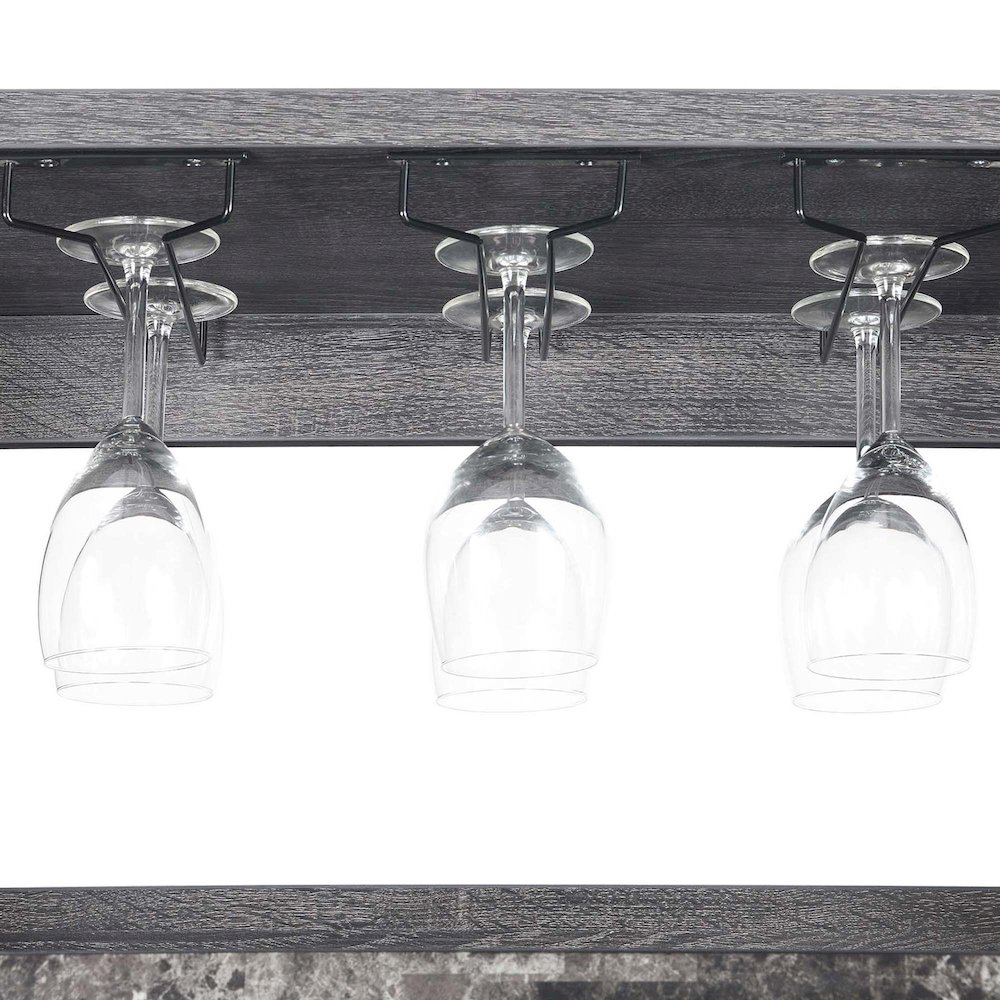 Newport 2 Drawer Serving Bar with Wine Rack and Shelves. Picture 5