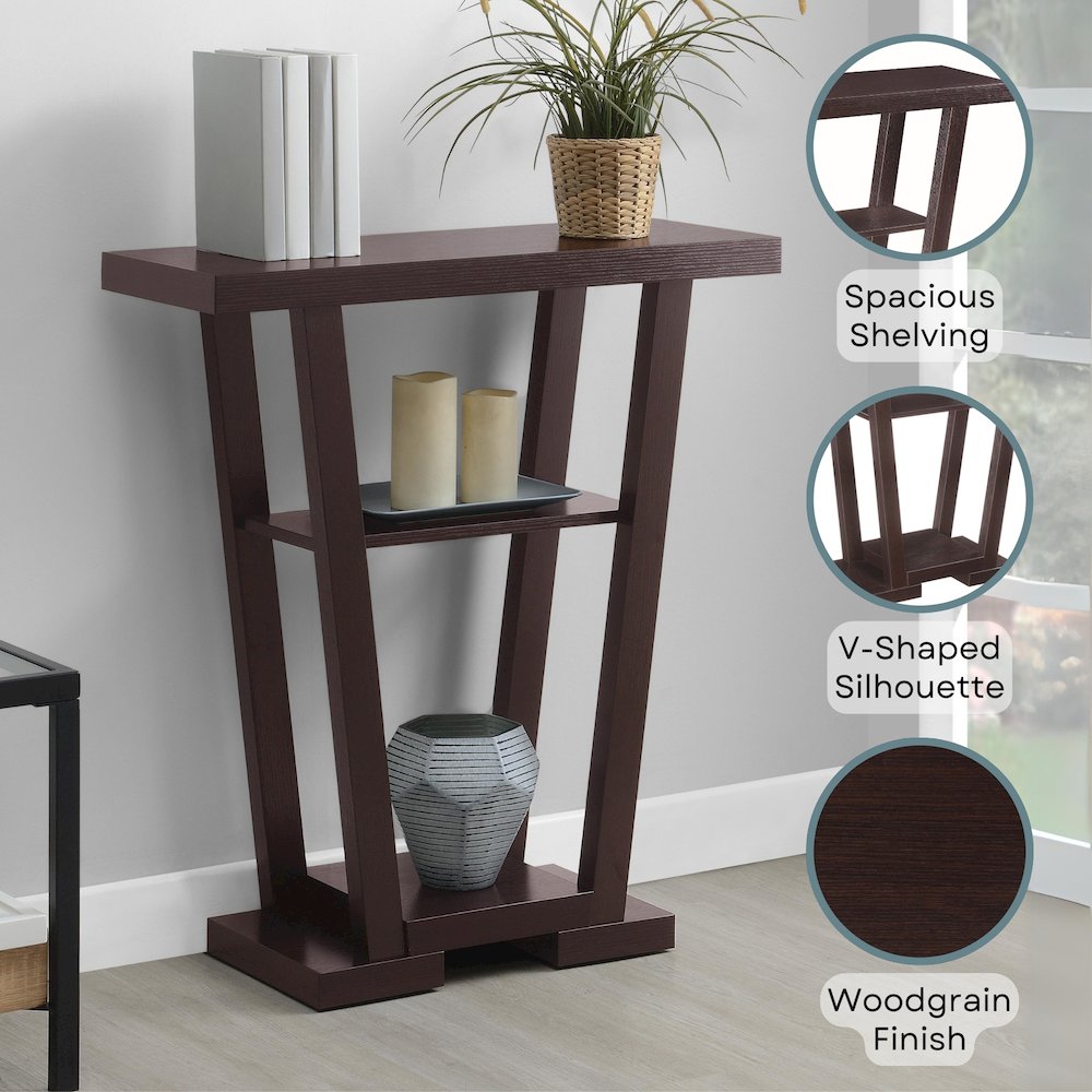 Newport V Console Table with Shelves. Picture 3