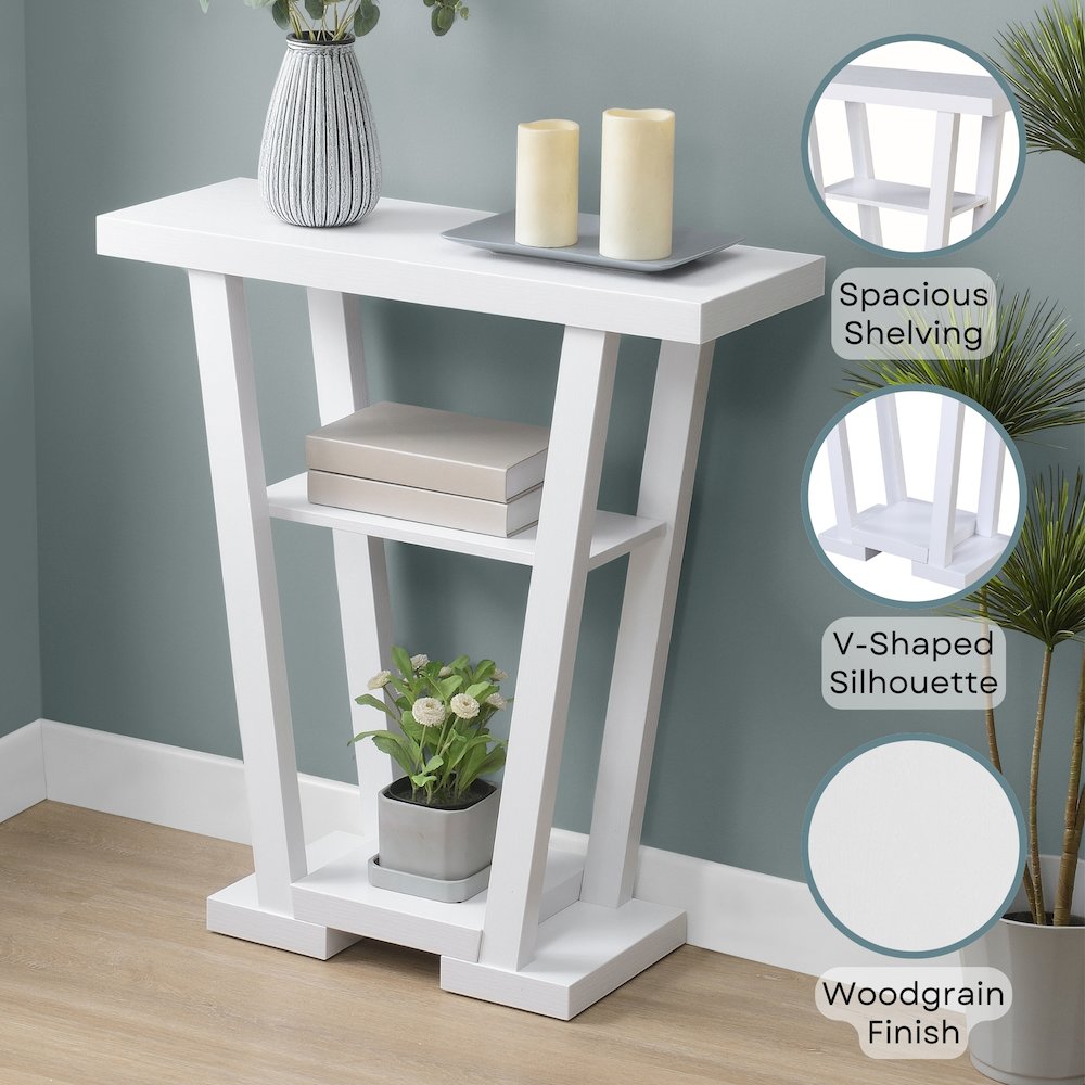 Newport V Console Table with Shelves. Picture 4