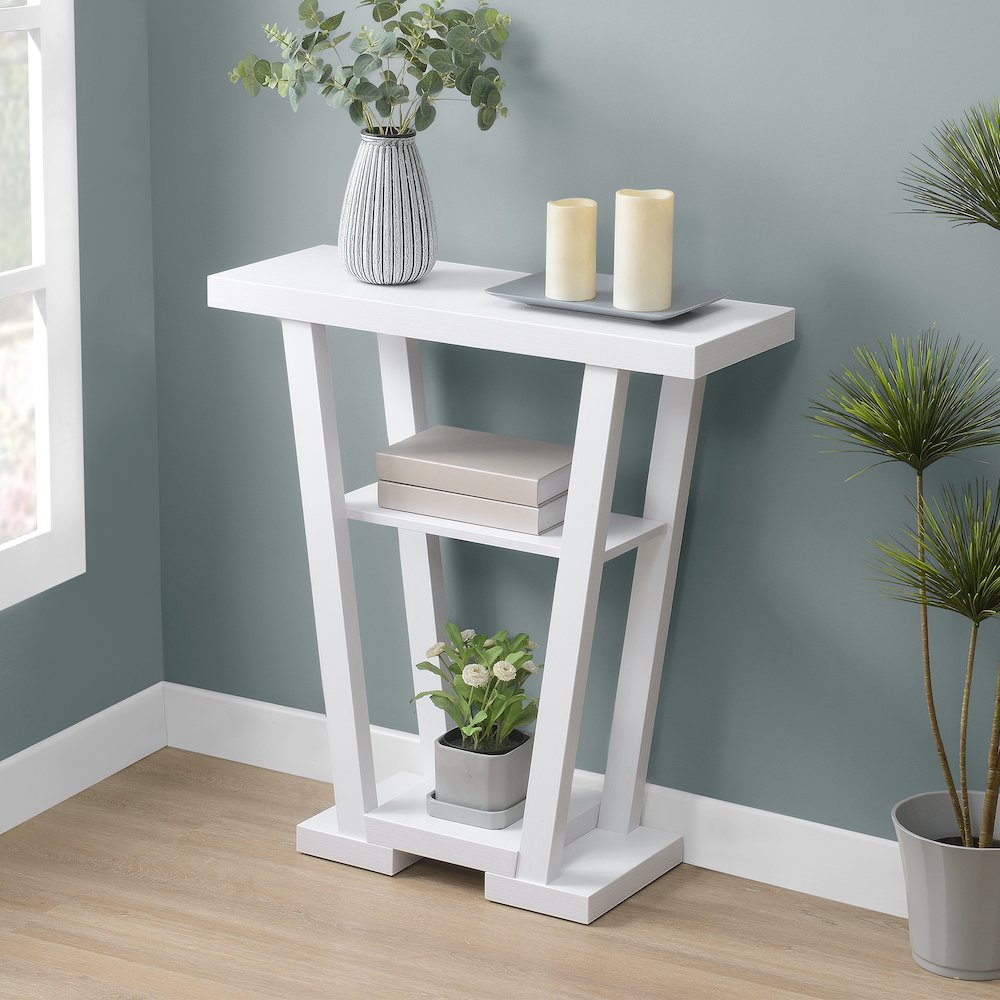 Newport V Console Table with Shelves. Picture 2