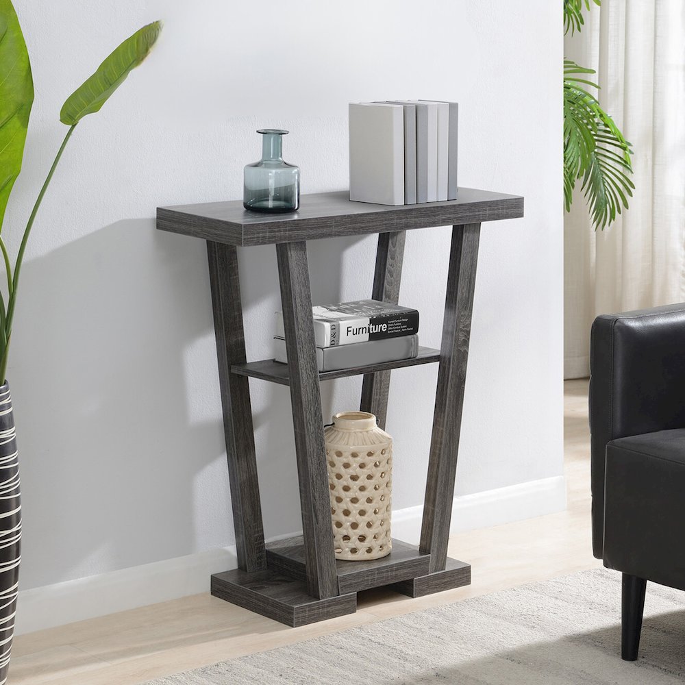 Newport V Console Table with Shelves. Picture 2