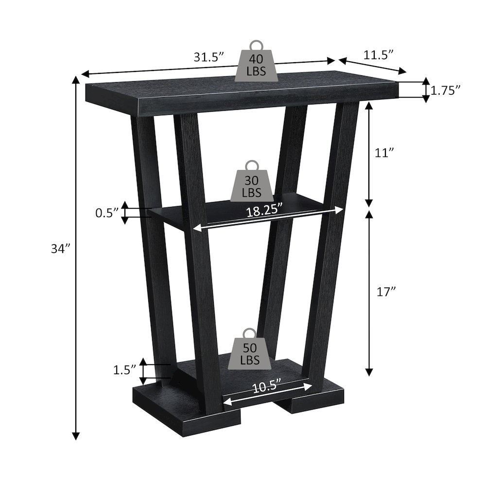 Newport V Console Table with Shelves. Picture 4
