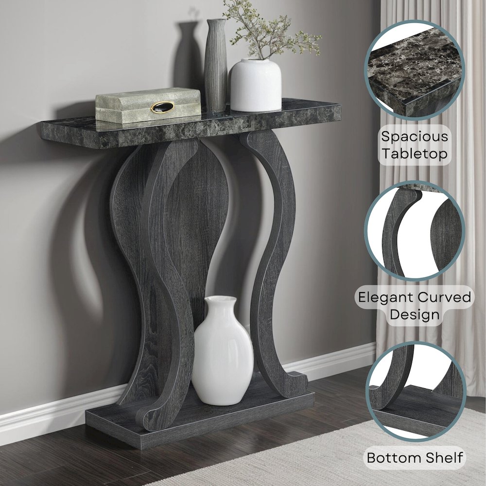 Newport Terry B Console Table with Shelf. Picture 4