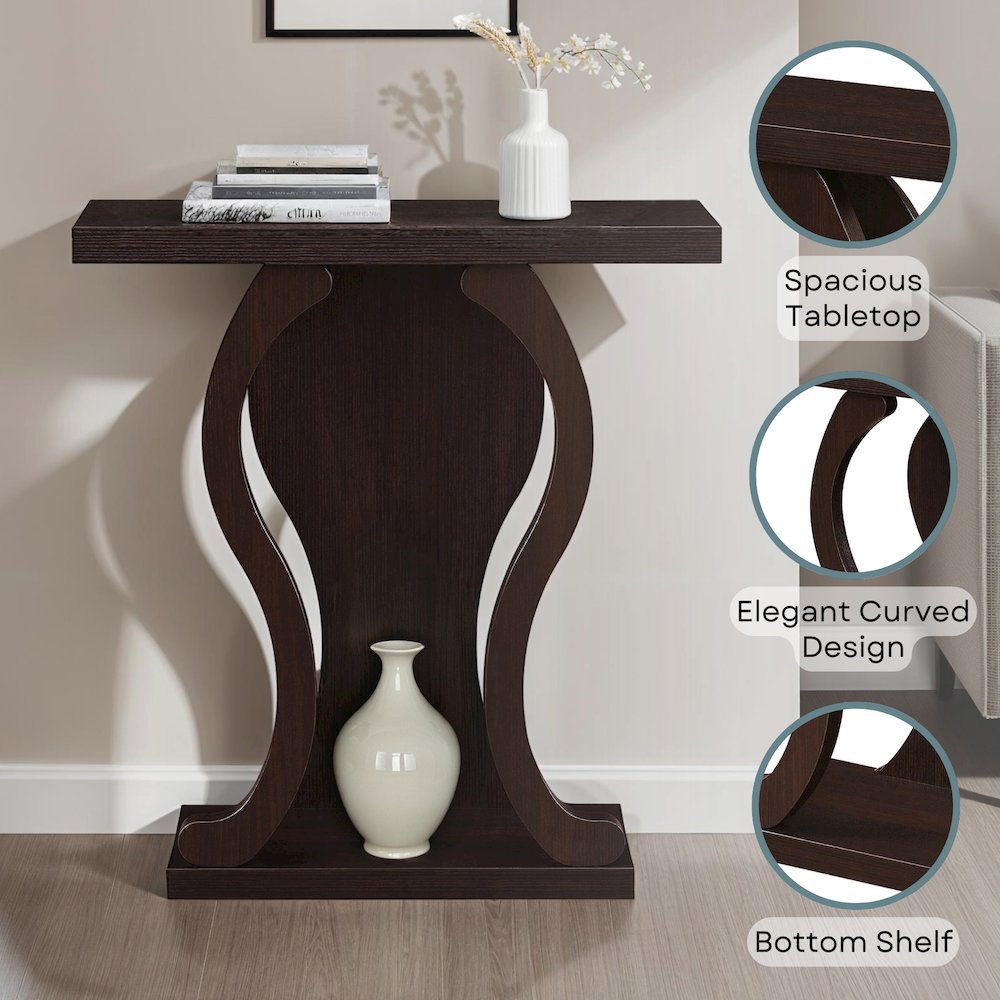 Newport Terry B Console Table with Shelf. Picture 4