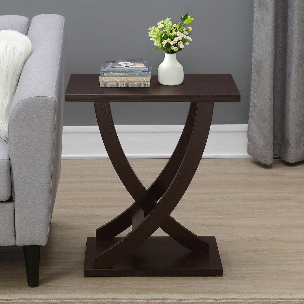 Newport Criss-Cross Chairside End Table. Picture 6