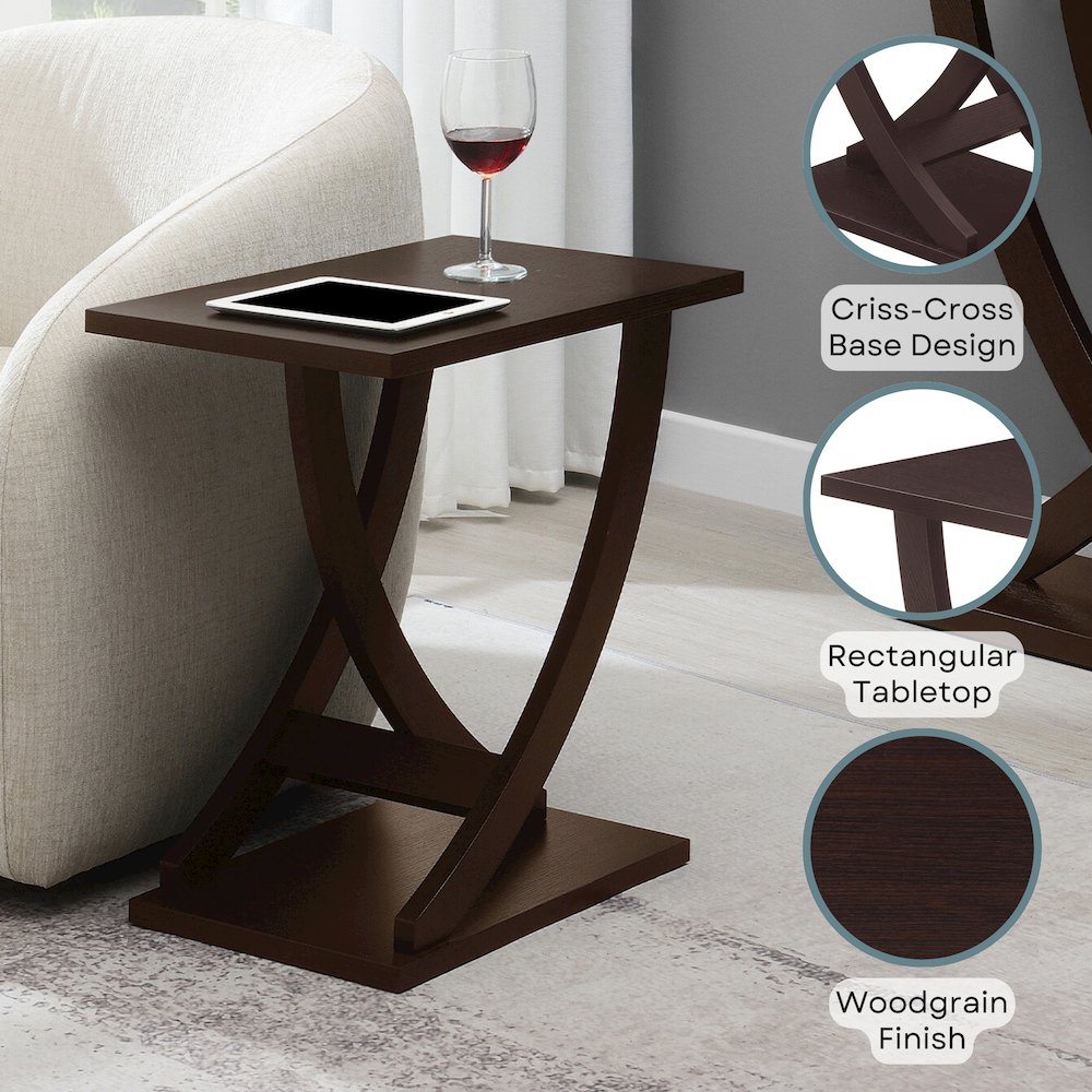 Newport Criss-Cross Chairside End Table. Picture 4