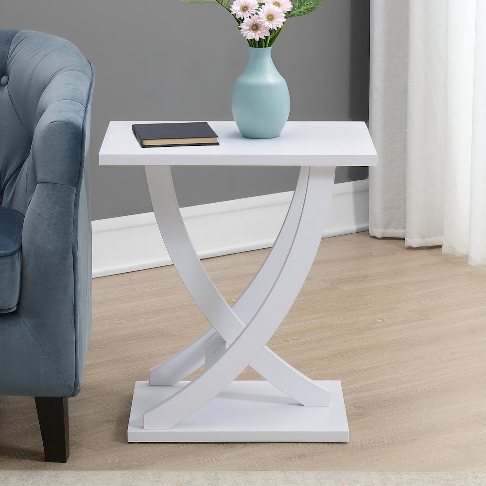 Newport Criss-Cross Chairside End Table. Picture 6
