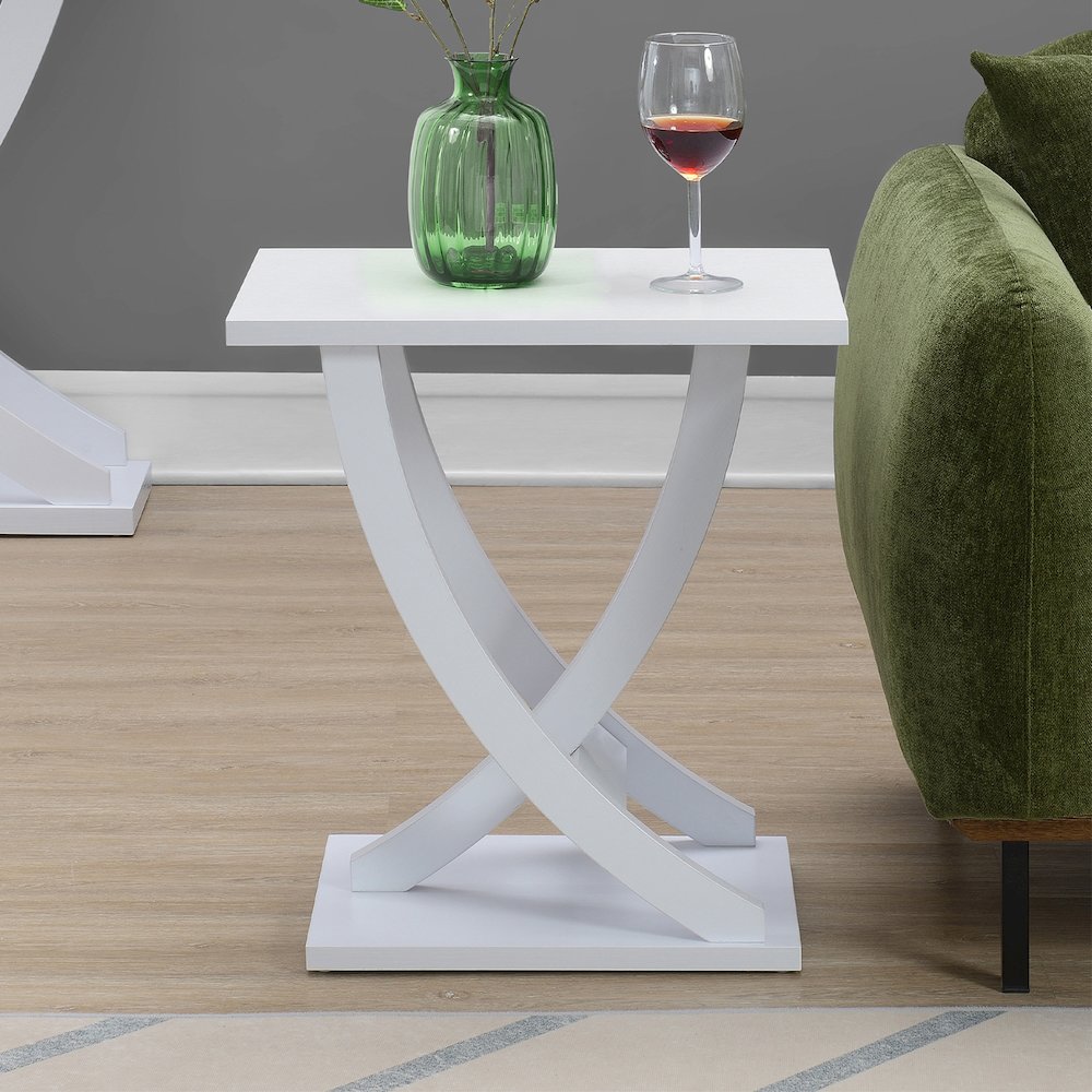 Newport Criss-Cross Chairside End Table. Picture 7